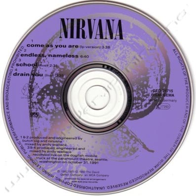 Nirvana Come As You Are 12\" ピクチャーディスク Nirvana – Come As You Are – Vinyl (12