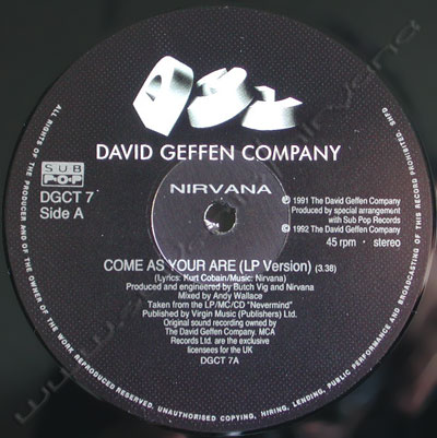 Nirvana Come As You Are 12\" ピクチャーディスク Nirvana (US) Come As You Are - EX UK 12